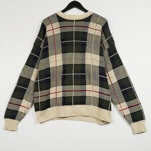 Vintage 80's Woods & Gray Knit Argyle Crewneck Sweater L